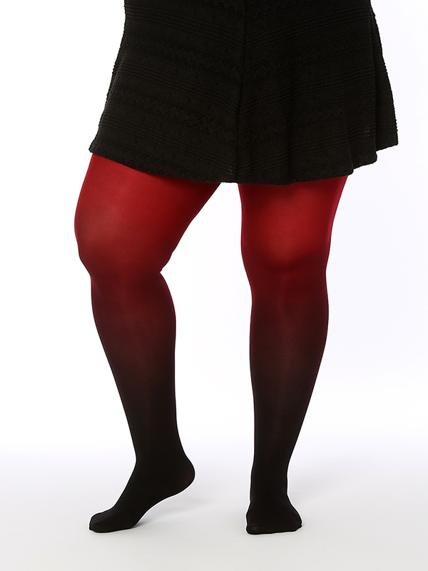 Black-red ombre tights