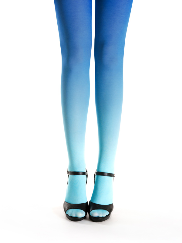 Turquoise-blue ombre tights