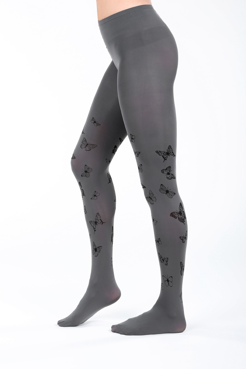 Grey butterfly tights