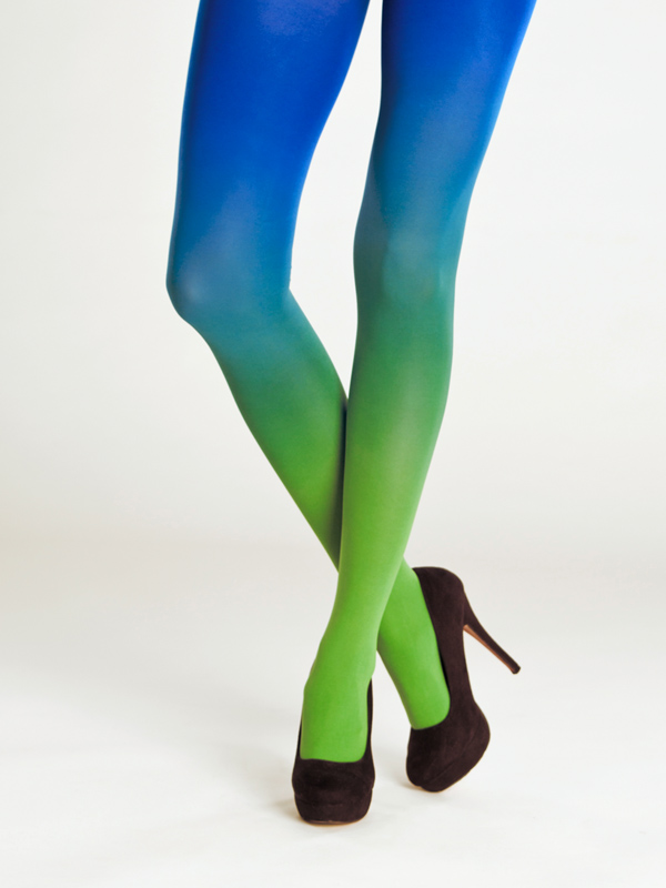 Green-blue ombre tights