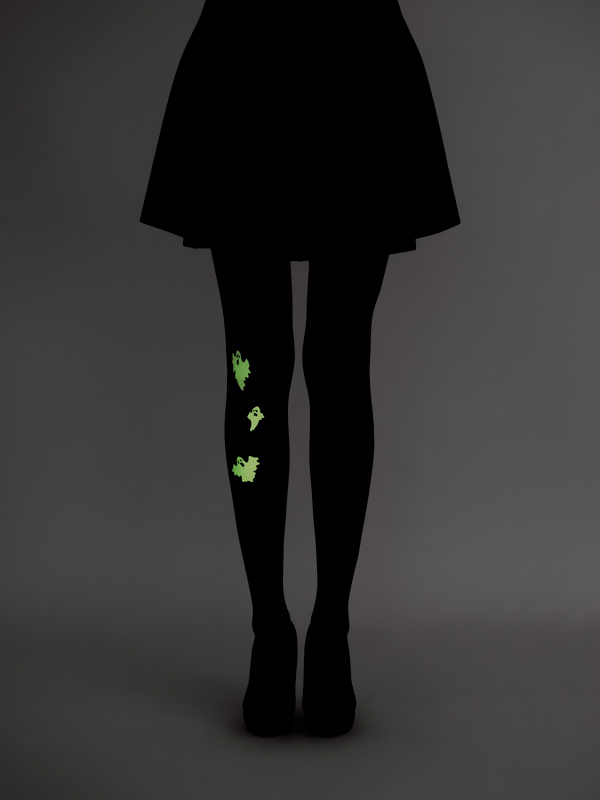 Glow in the dark ghost tights by Virivee