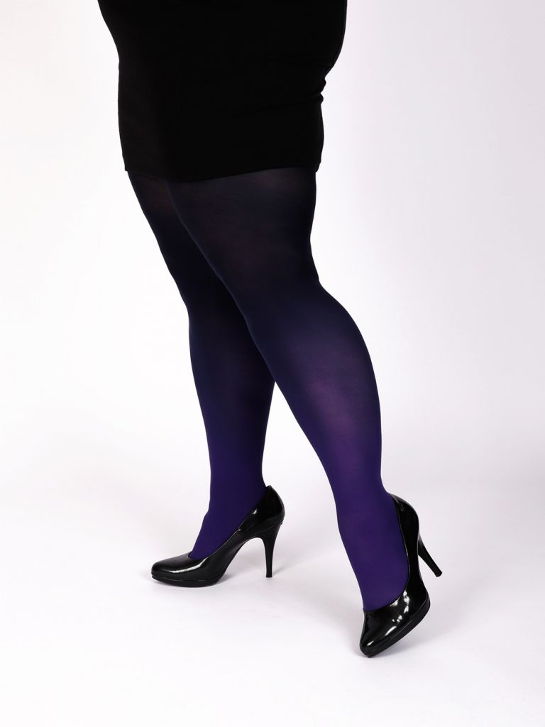 Plus size lila-schwarz Strumpfhose