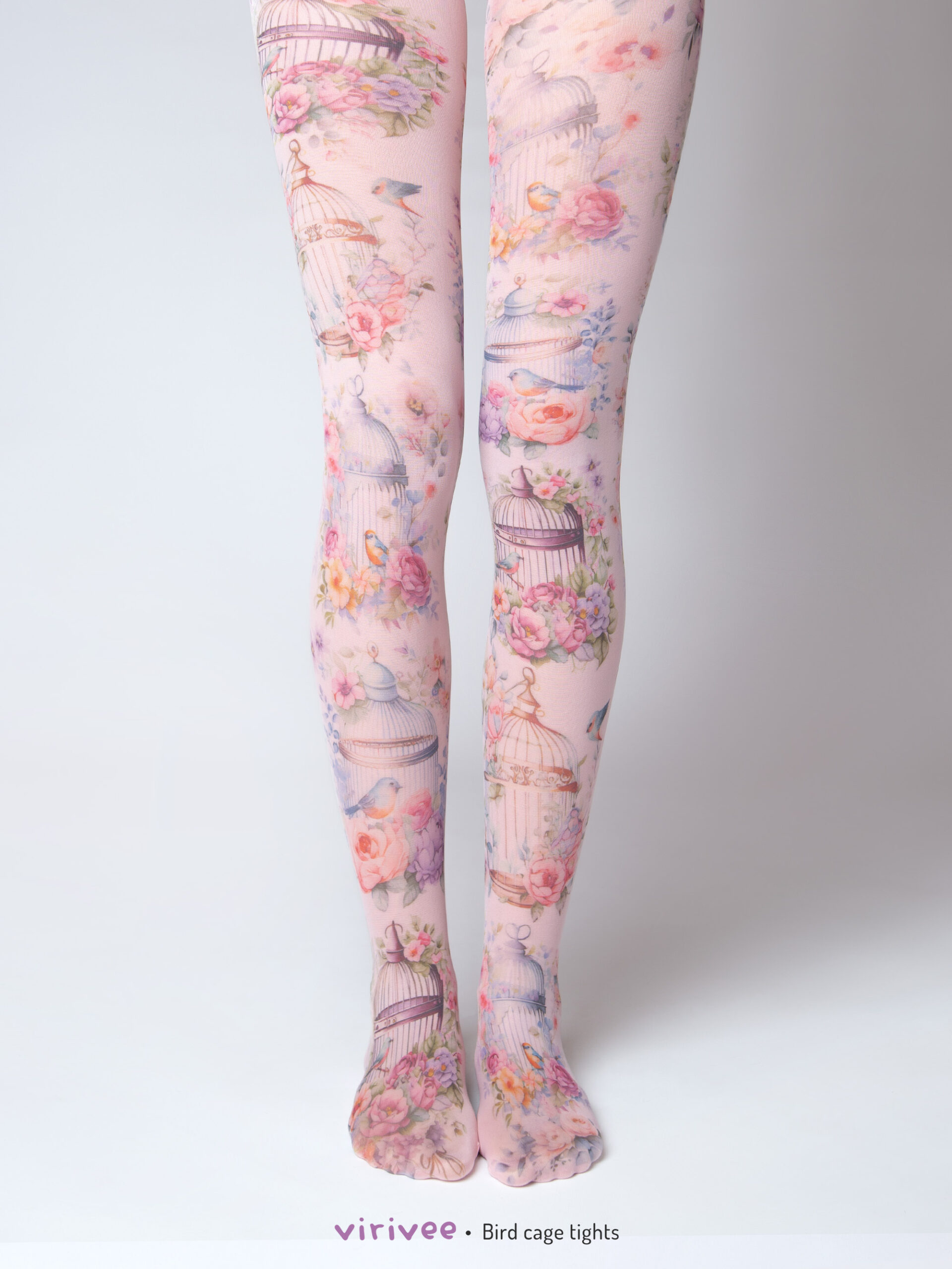 Strumpfhose Mit Vogelkäfig, Rosa