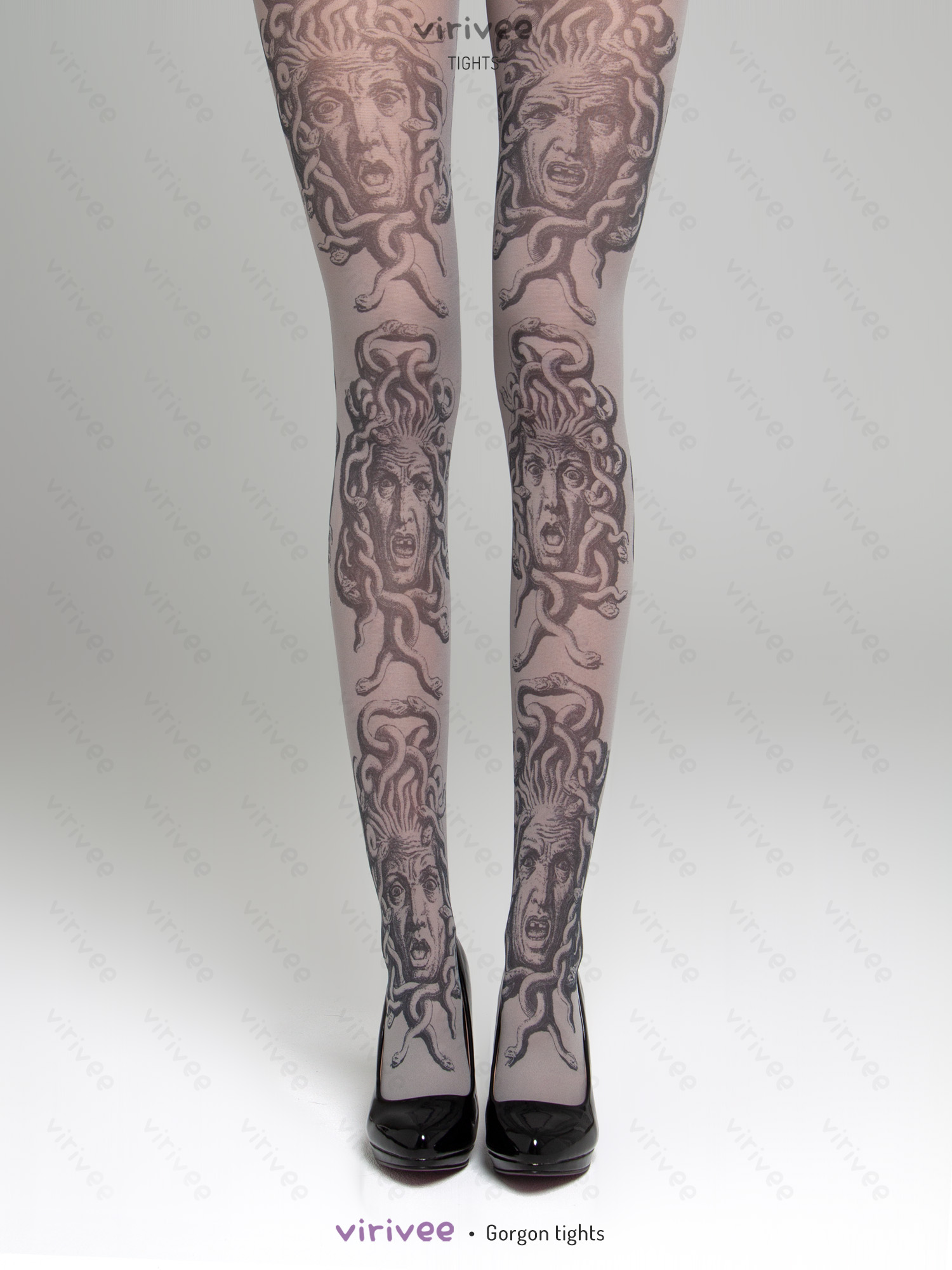 Graue Strumpfhose Mit Gorgonen