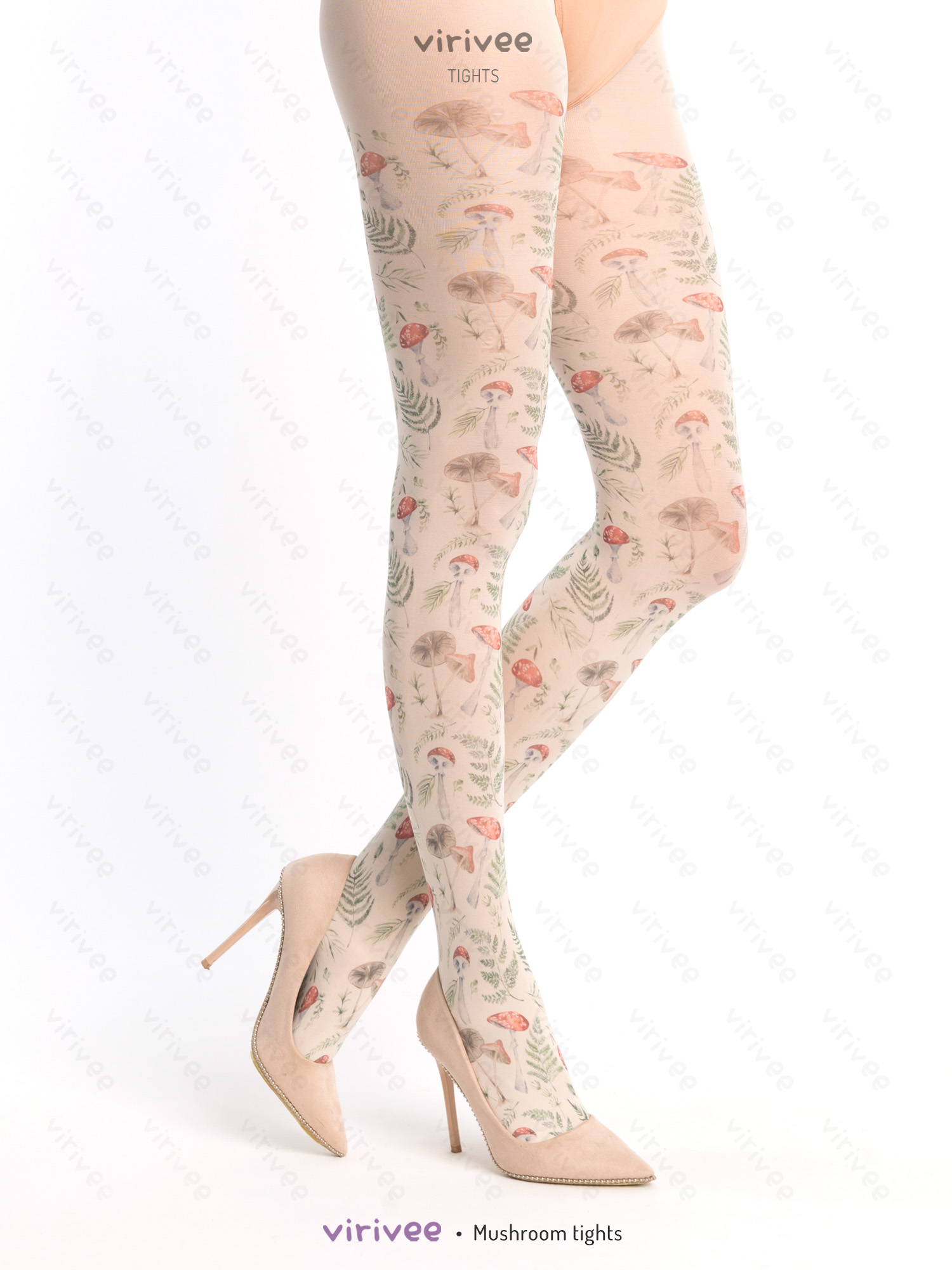 Strumpfhose Mit Pilzmuster