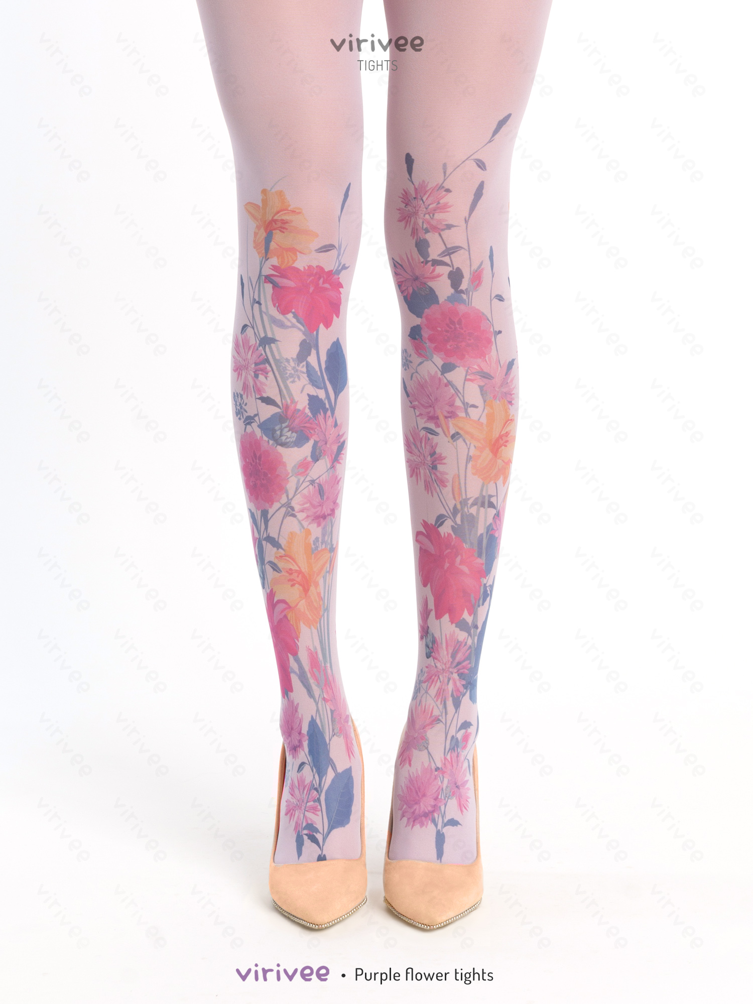 Lila Strumpfhose Mit Blumen